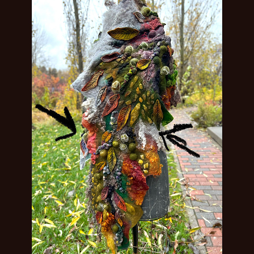 Reserved- Tundra felted shawl 78” X 22”- *this shawl has been extended *