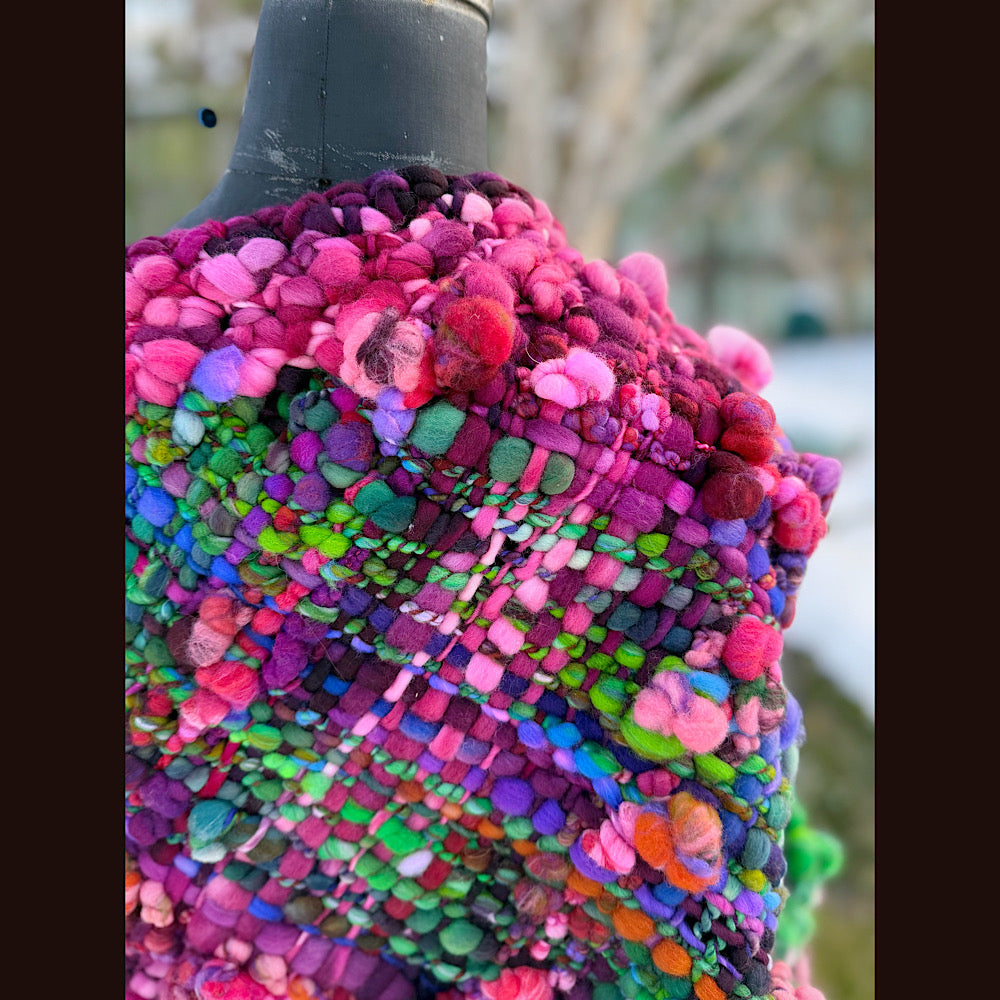 Handmade wool Woven Scarf shawlette