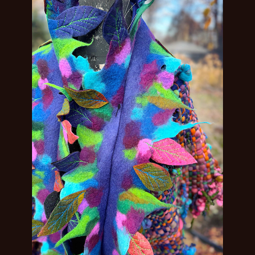 Handmade wool Felted Scarf 88”X 18”