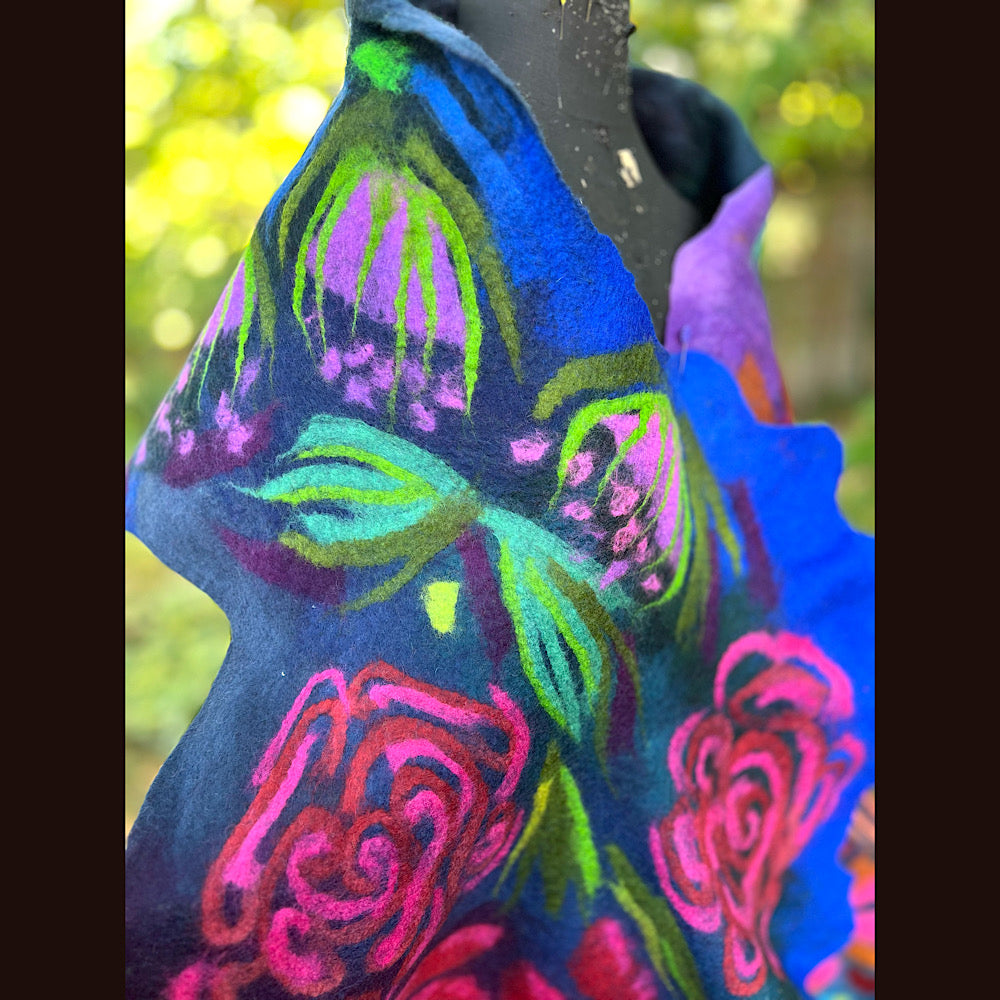 Handmade Felted Wool Scarf 80” X 26”