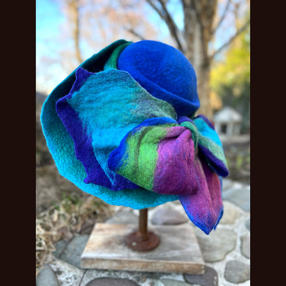 Felted top hat with bow 24” large