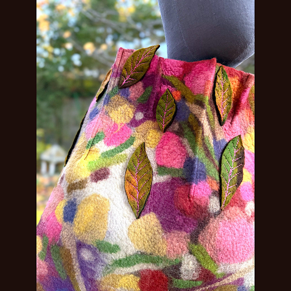 OOAK Handmade wool Felted Capelette 26” X 21” Original art work