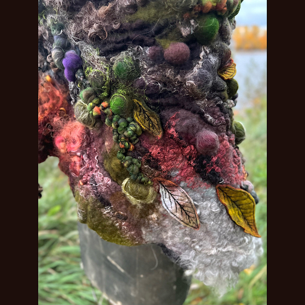 Reserved- Tundra felted shawl 78” X 22”- *this shawl has been extended *