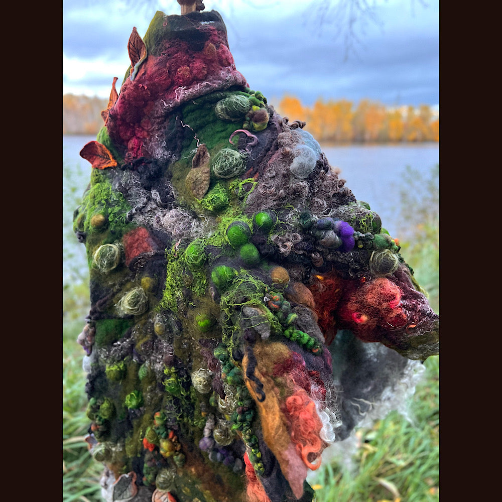 Reserved- Tundra felted shawl 78” X 22”- *this shawl has been extended *