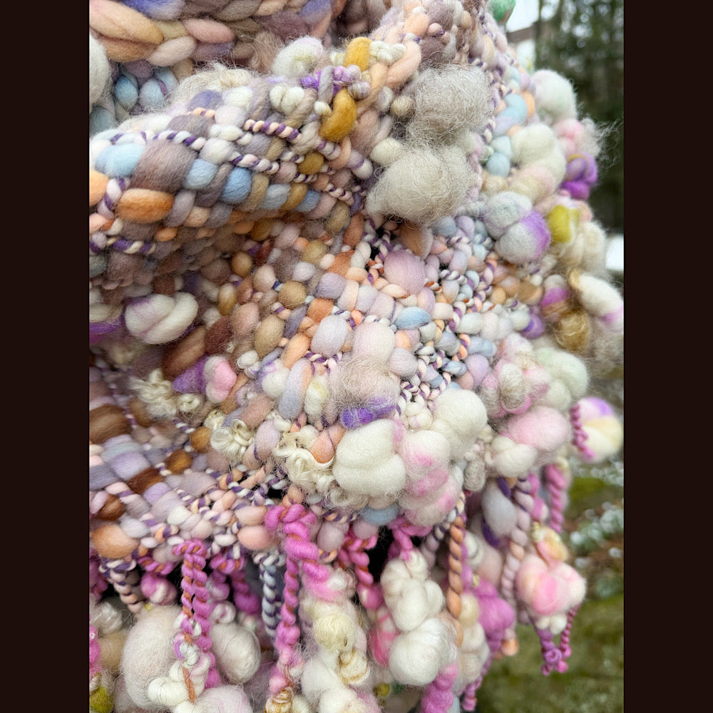 Handmade wool Woven Scarf shawlette 19”X 20”