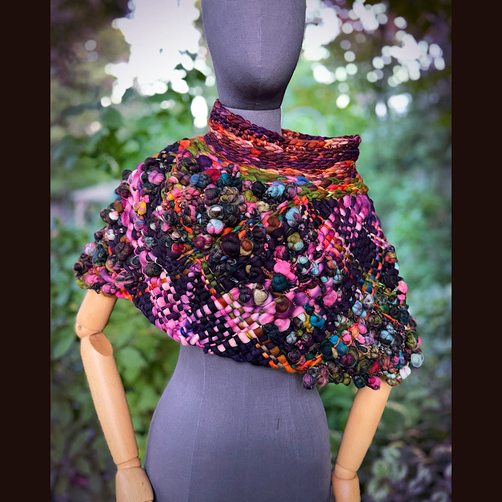 OOAK Hand woven wool handmade Scarf shawlette
