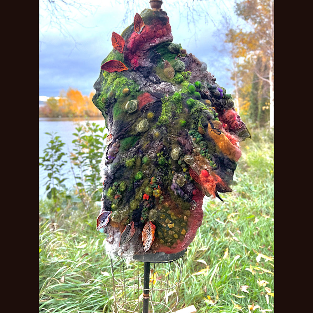 Reserved- Tundra felted shawl 78” X 22”- *this shawl has been extended *