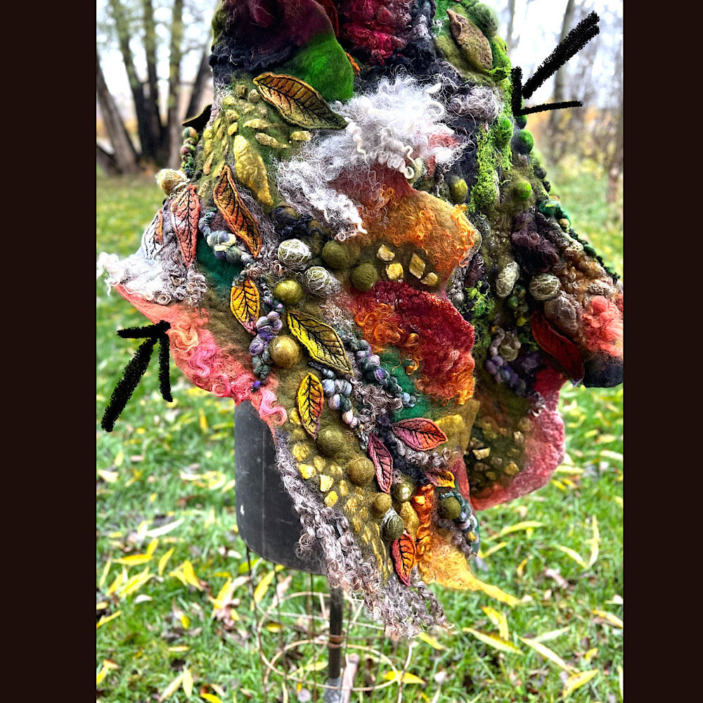 Reserved- Tundra felted shawl 78” X 22”- *this shawl has been extended *