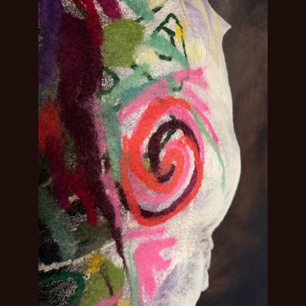 OOAK Handmade wool Felted Scarf 84” X 18”