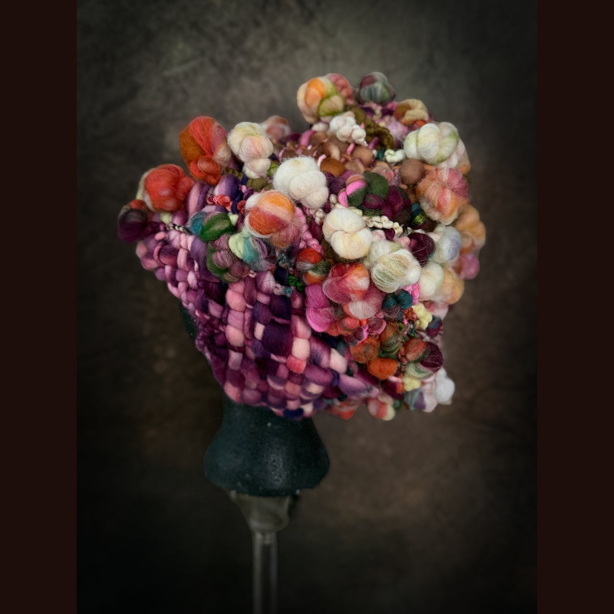 OOAK Handmade wool Woven hat 23.5” medium large