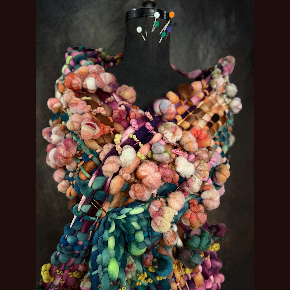 OOAK Handmade wool Woven Scarf 92” X 8”