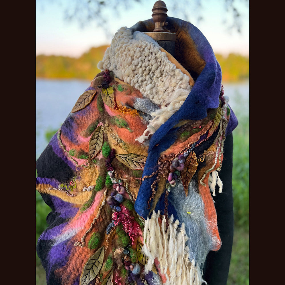 Felted Shawl 86” X 29”