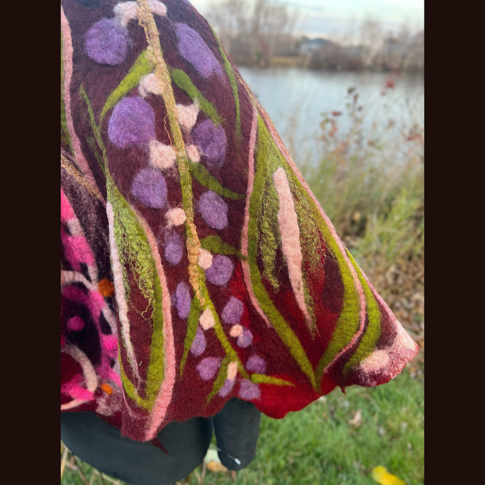 Felted floral capelet
