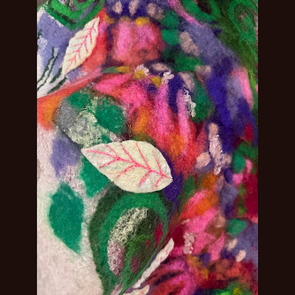 OOAK Handmade wool Felted Scarf 80” X 18”