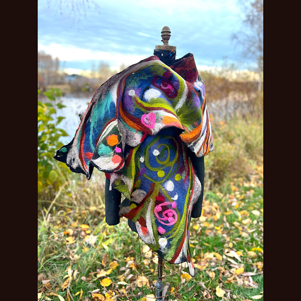 Felted Shawl 84” X 27”