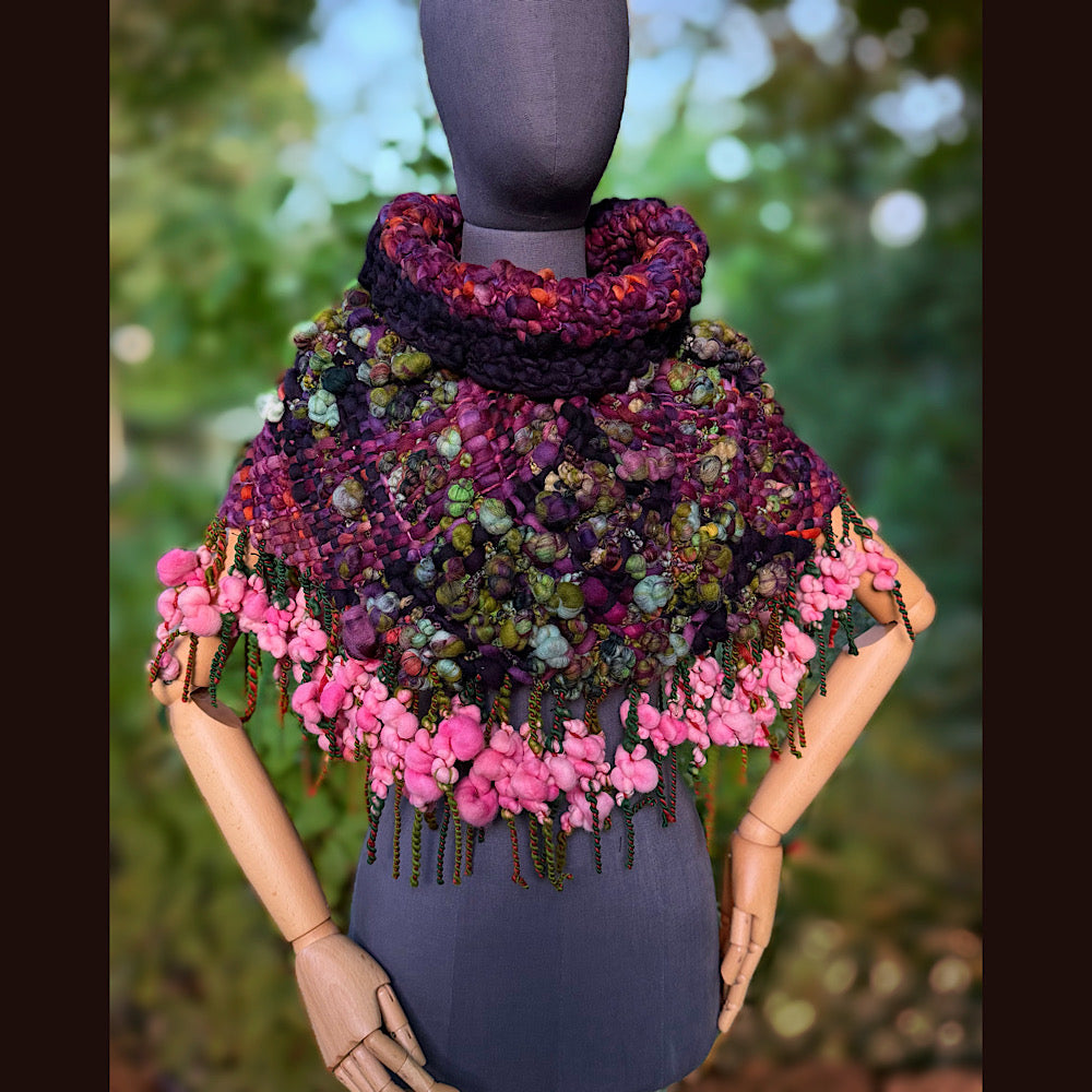 OOAK Hand woven wool handmade Scarf shawlette