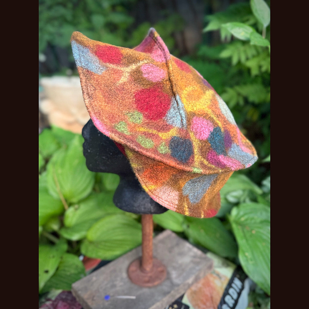 OOAK Handmade wool Felted hat 23” 3/4 medium large