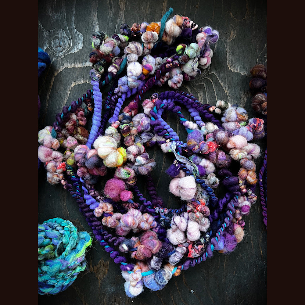 lot of art yarn for weaving  7.6 oz