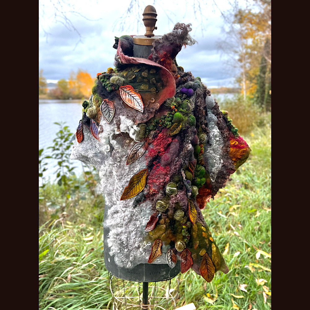 Reserved- Tundra felted shawl 78” X 22”- *this shawl has been extended *