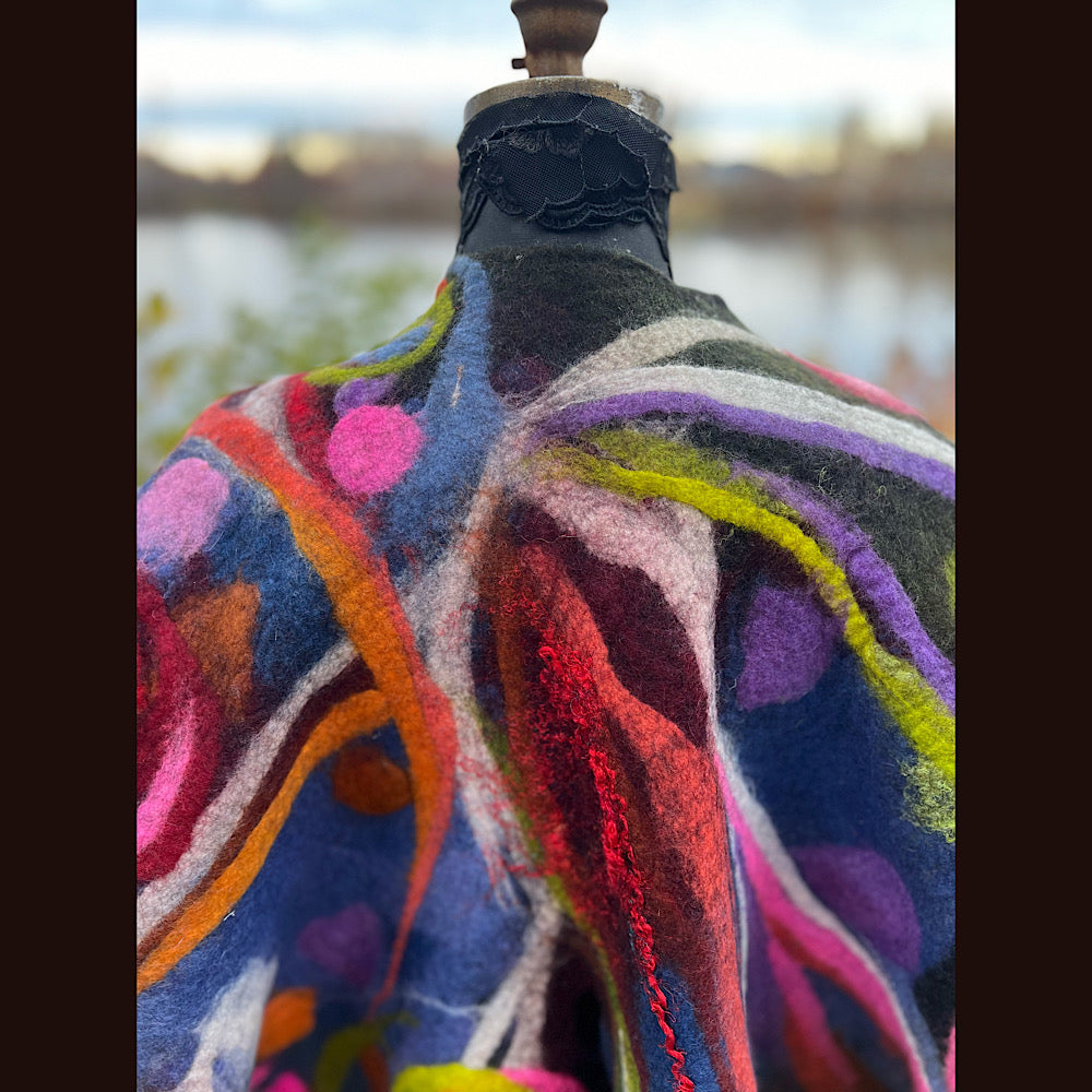 Felted Shawl 84” X 27”