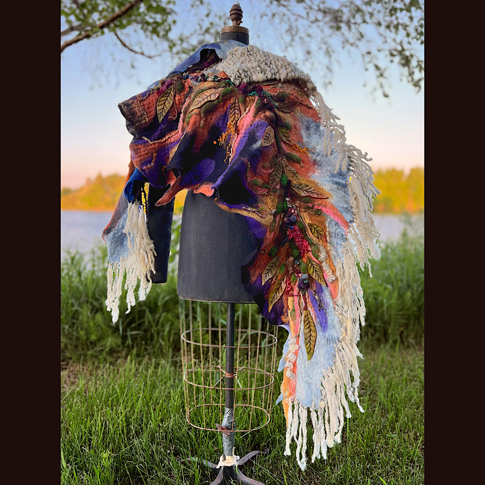 Felted Shawl 86” X 29”