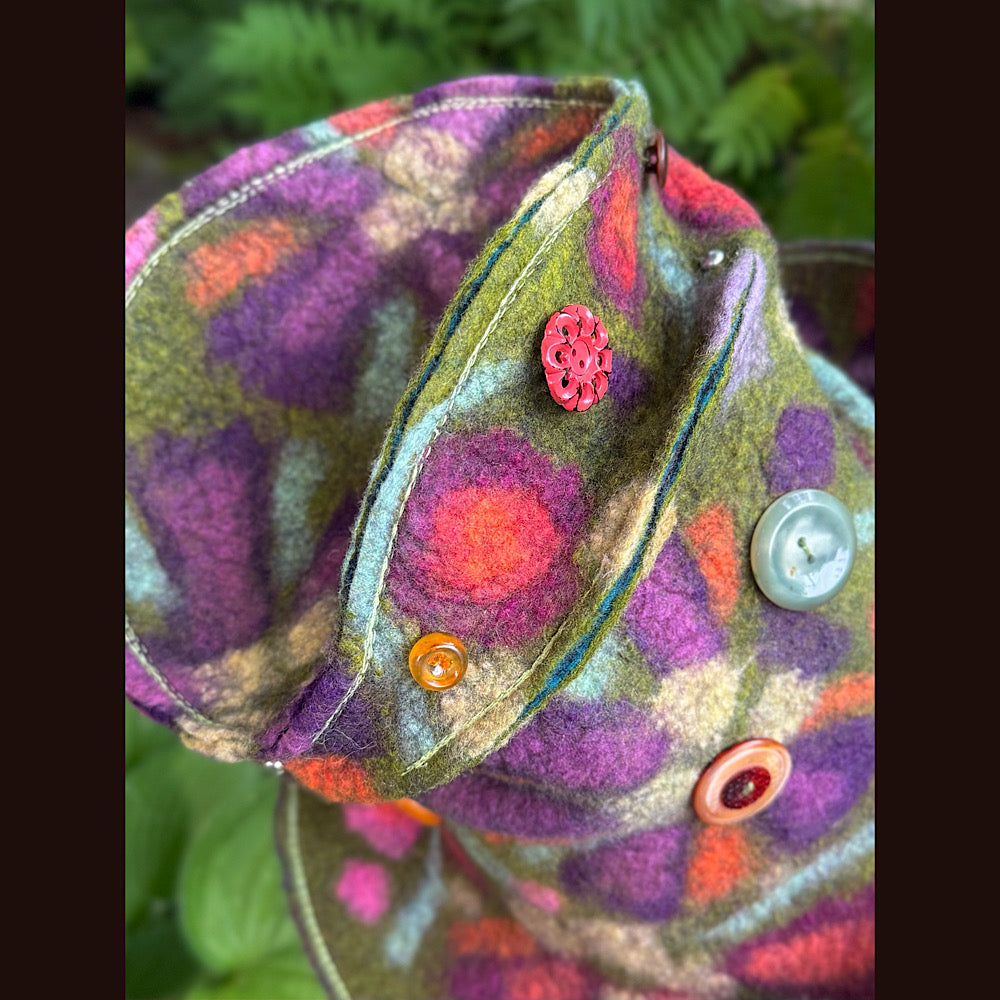 OOAK Handmade wool Felted hat 22” small