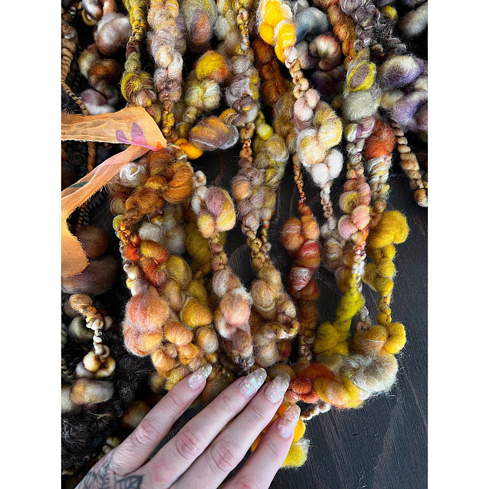 Large lot of art yarn for weaving  13.4 oz