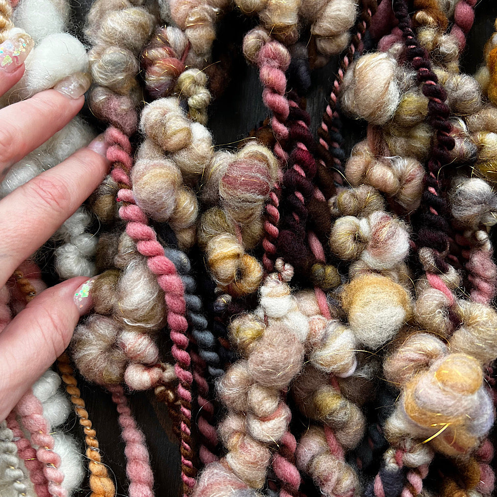 Very Large lot of 6 skeins of art yarn for weaving  20.4 oz / 1.2 pound