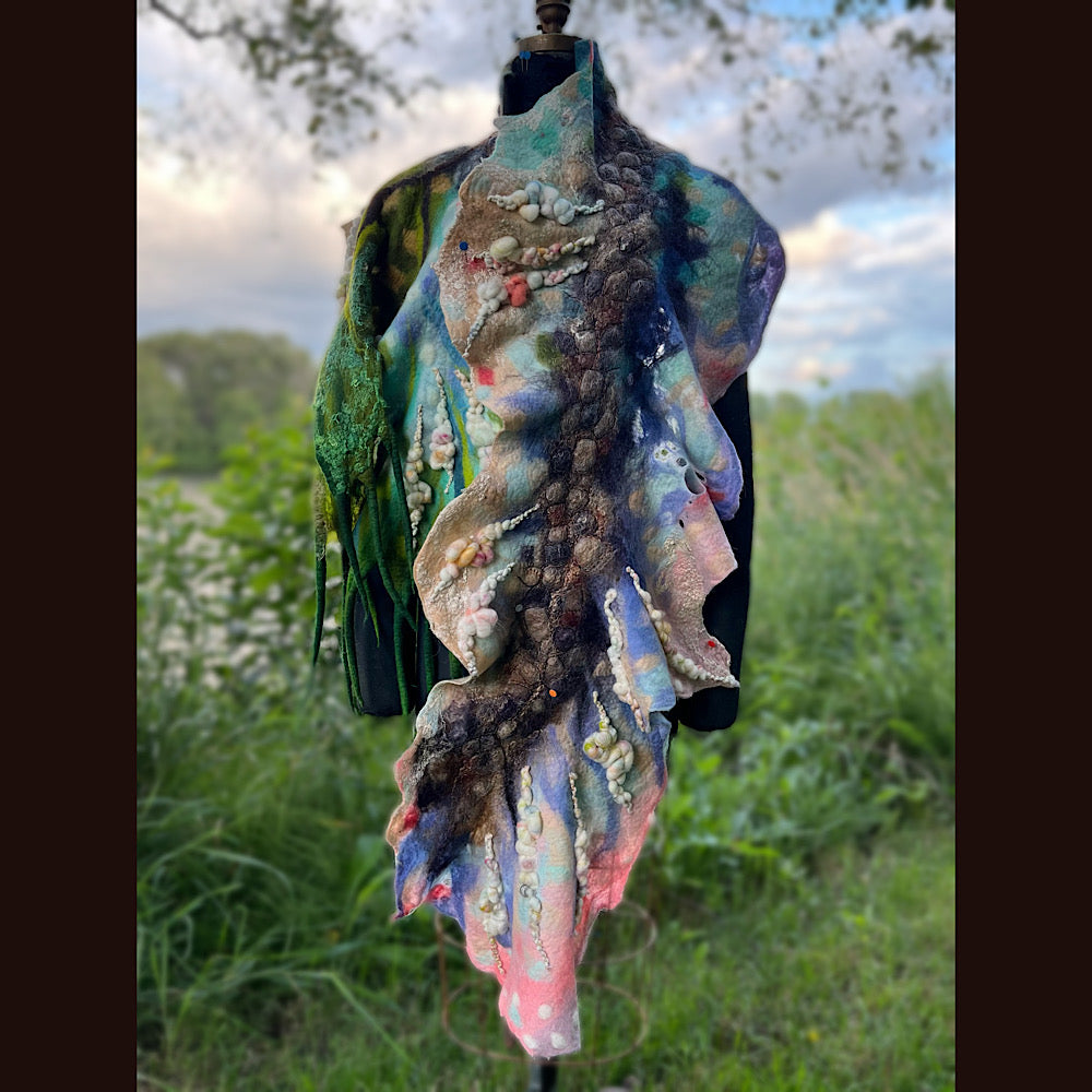 Felted Shawl 90” X 17”