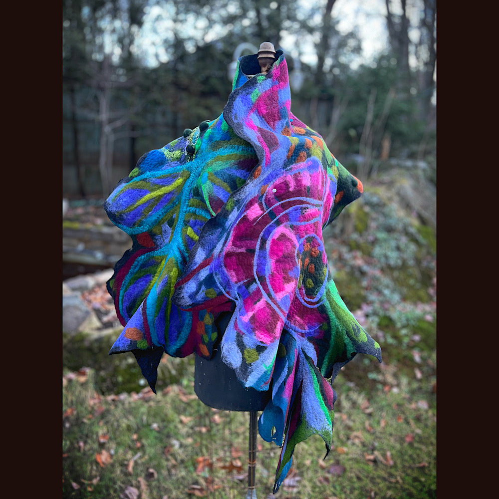 Rose Felted Shawl 84” X 29”