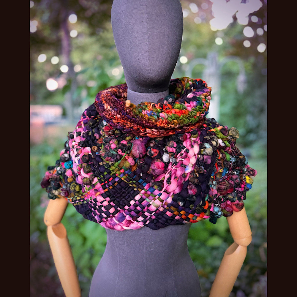 OOAK Hand woven wool handmade Scarf shawlette