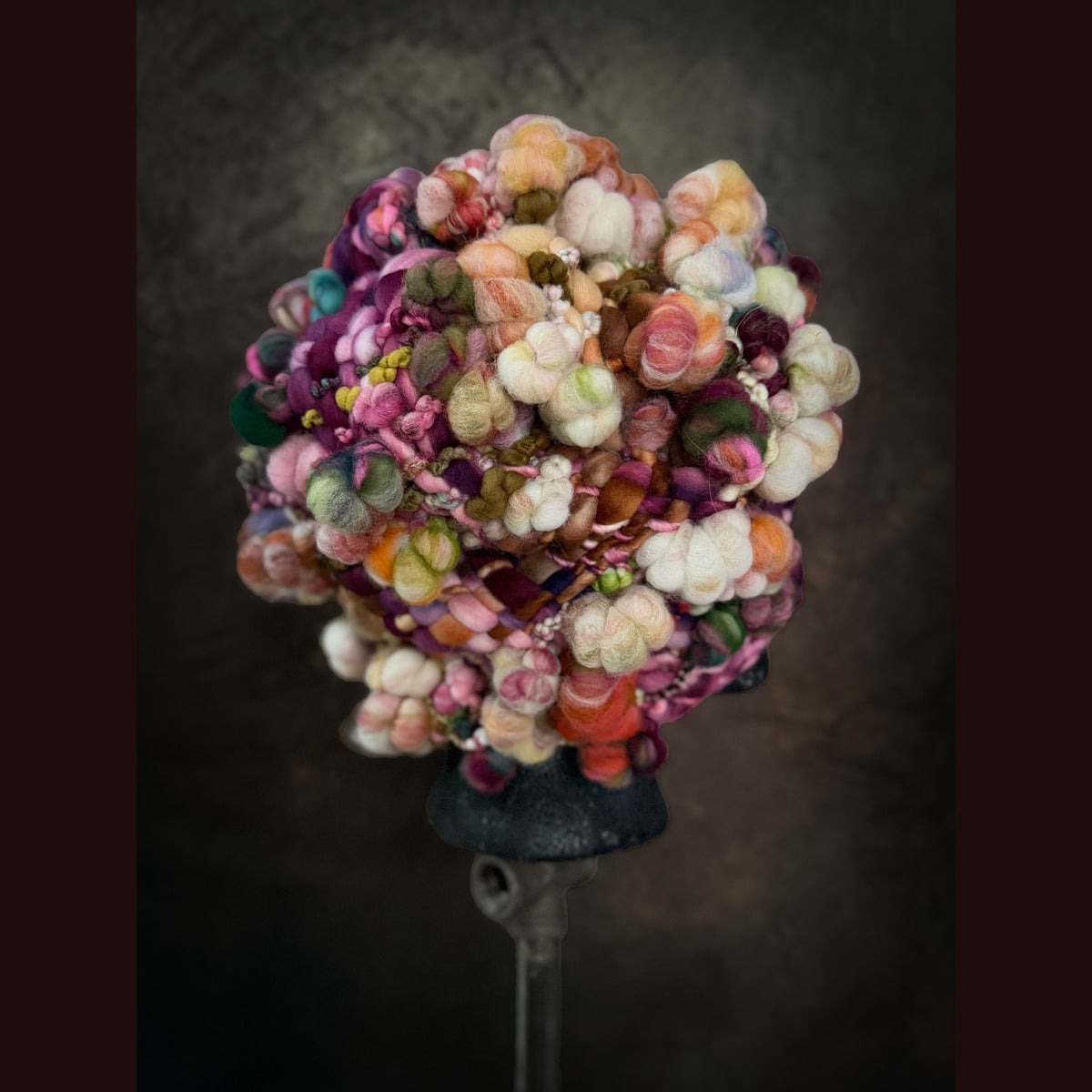 OOAK Handmade wool Woven hat 23.5” medium large