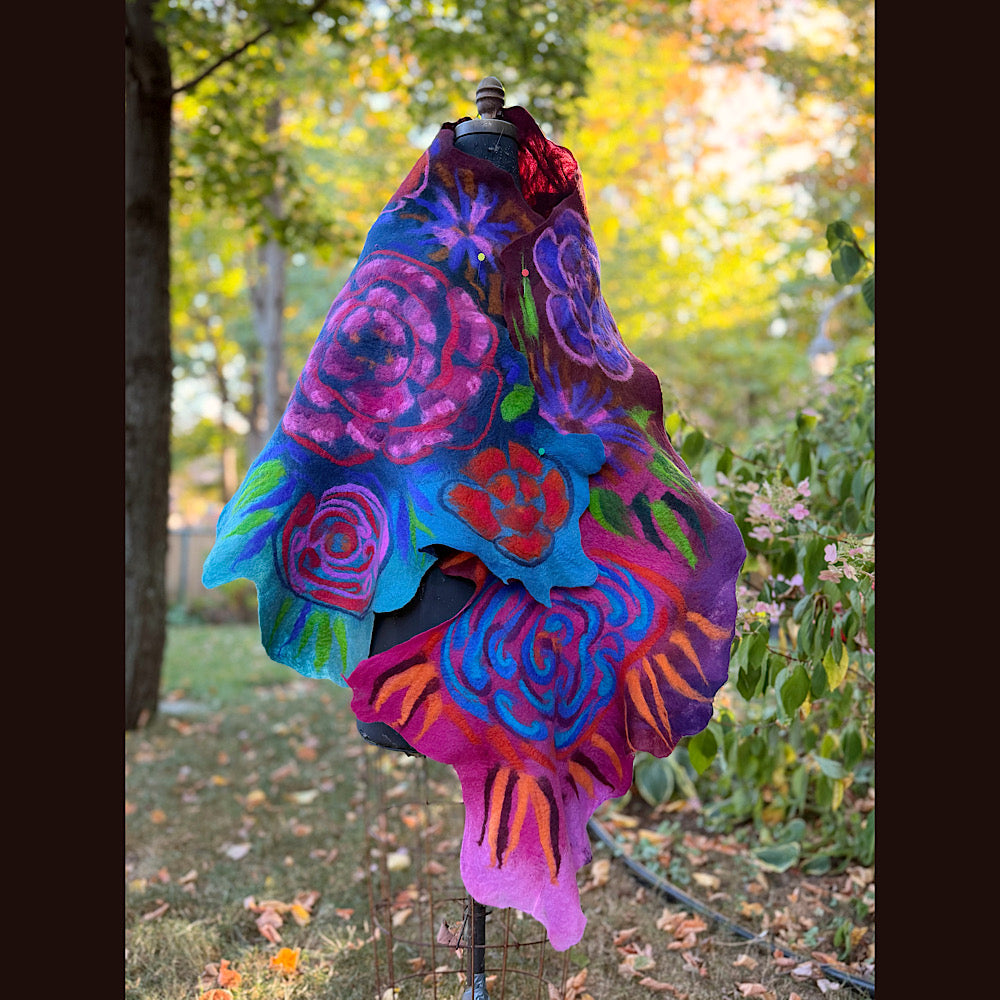 Handmade Felted Wool Scarf 82” X 25”