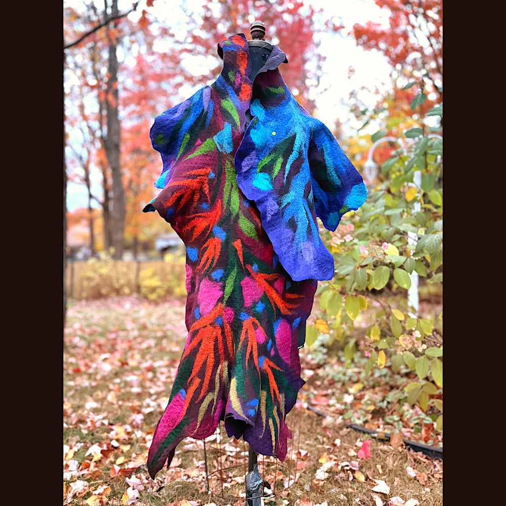 Handmade wool Felted Scarf 79” X 23”