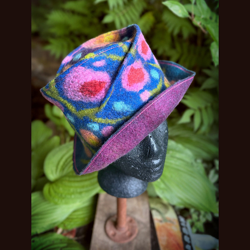 OOAK Handmade wool Felted hat 22” small