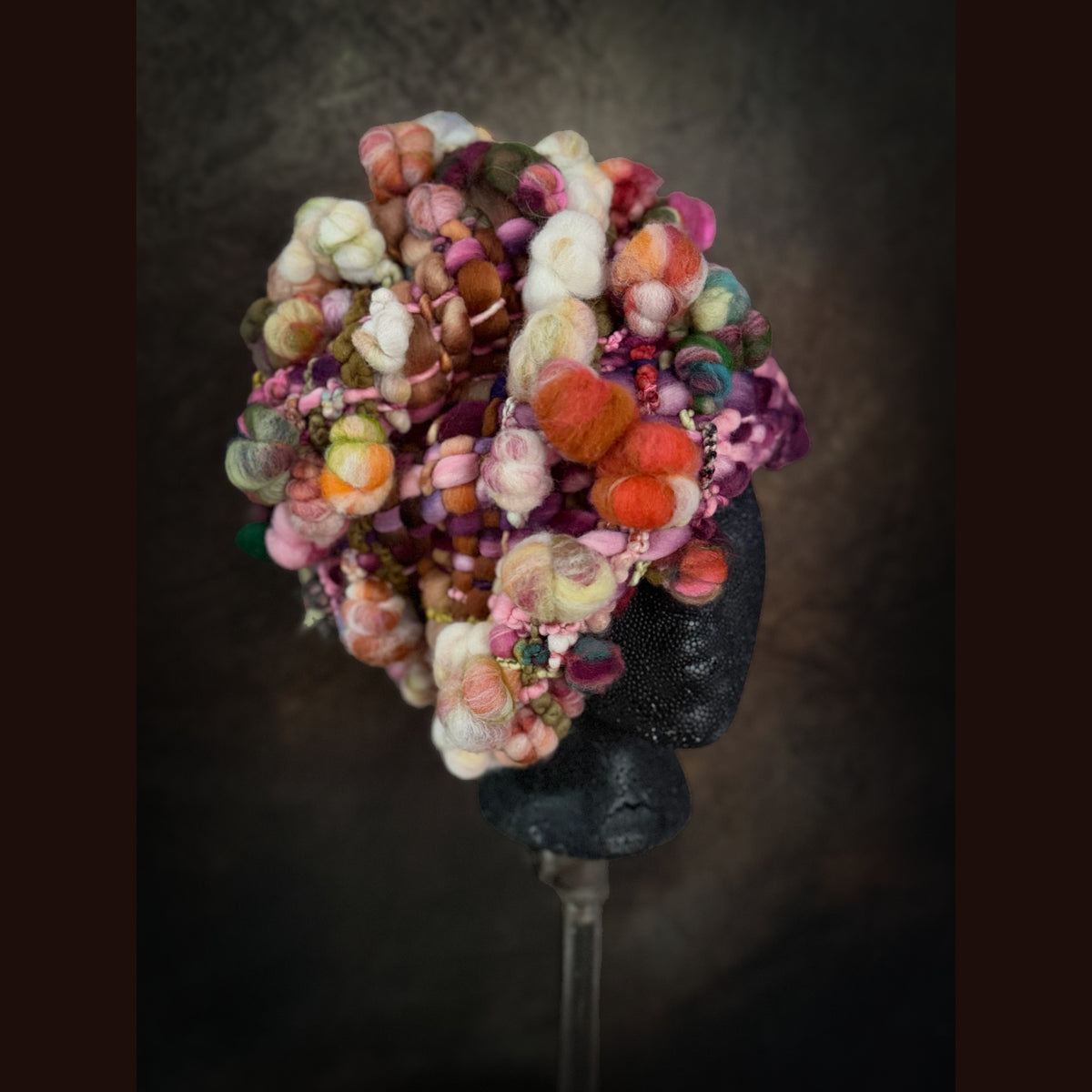 OOAK Handmade wool Woven hat 23.5” medium large