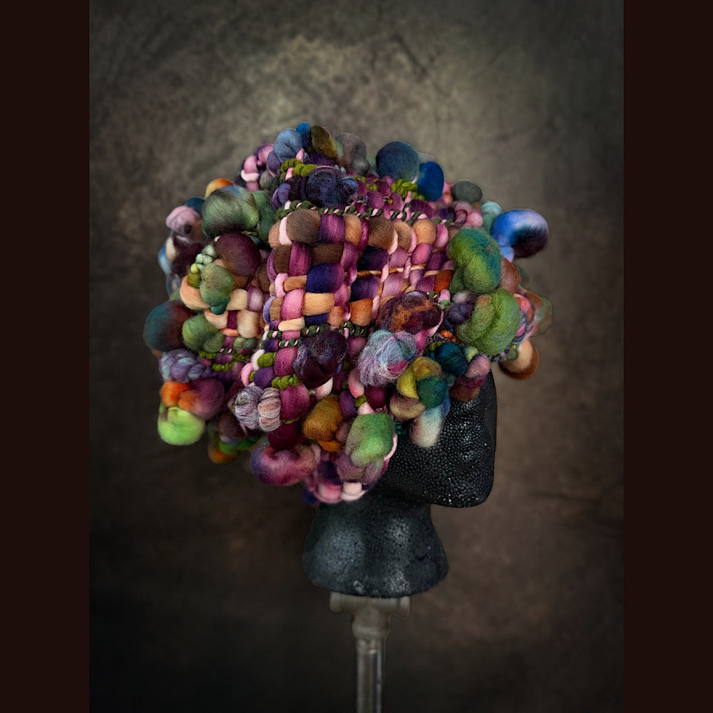 OOAK Handmade wool Woven hat 23” medium