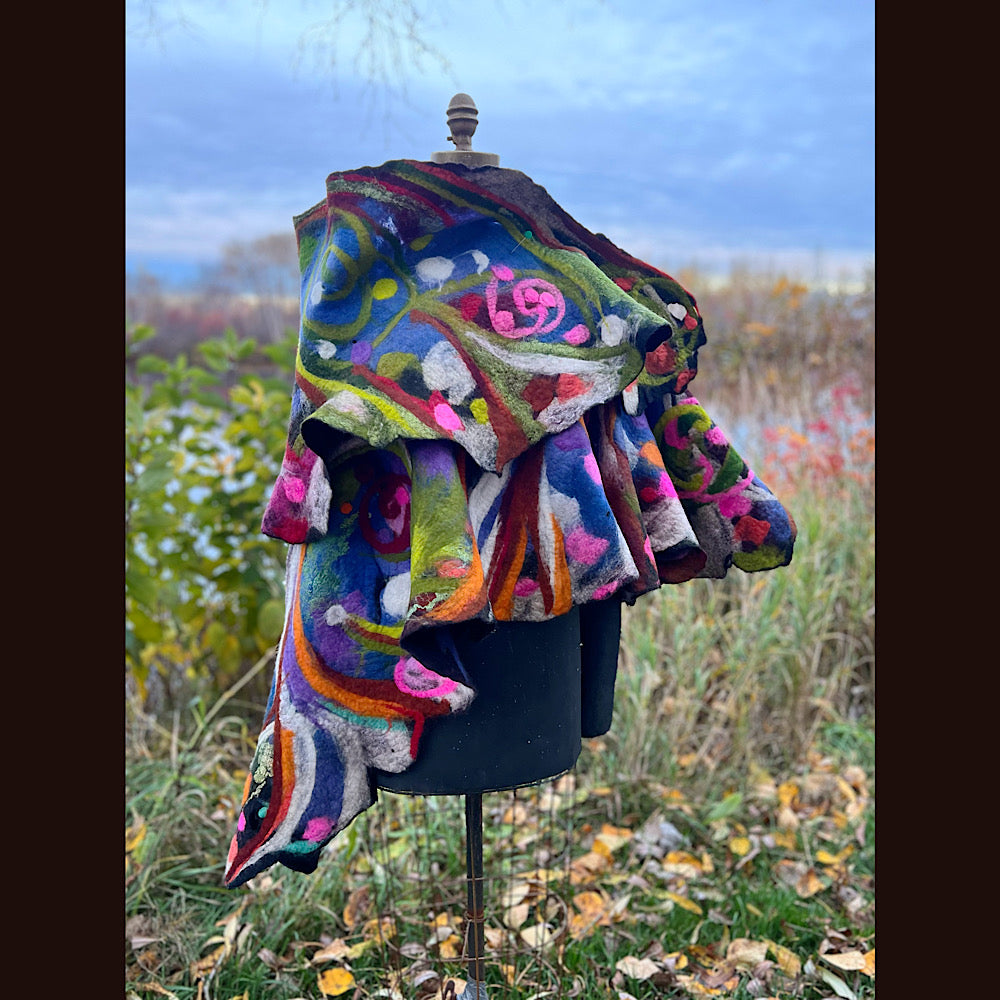 Felted Shawl 84” X 27”