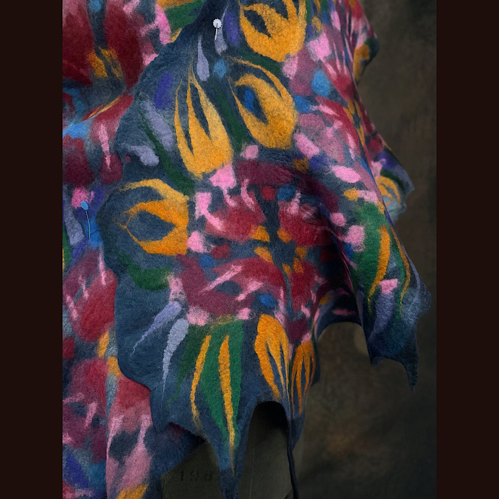 OOAK Handmade wool Felted Scarf 84” X 17”