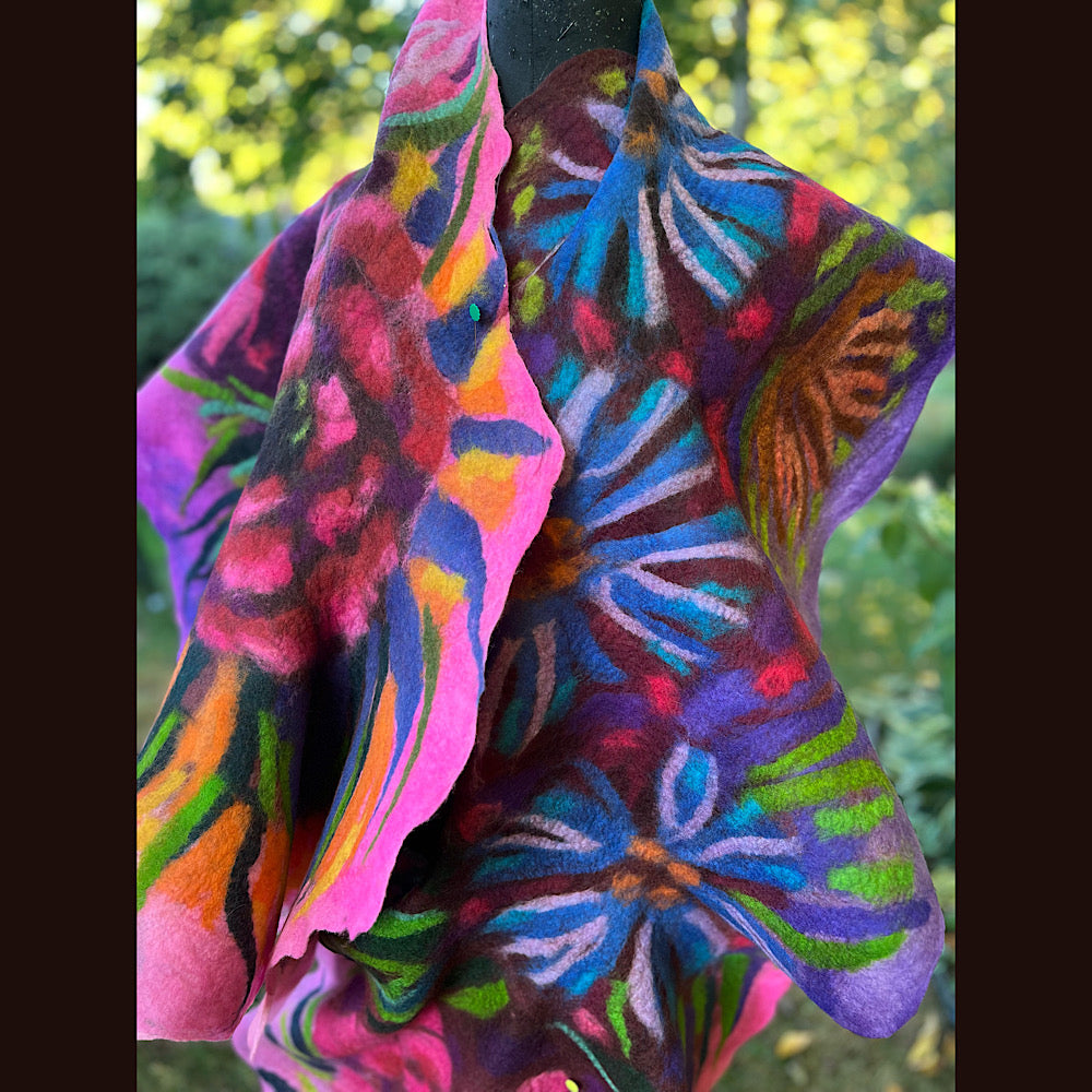 Handmade Felted wool Scarf 82” X 24”