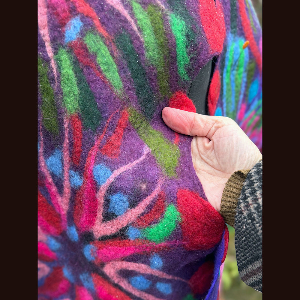 Handmade wool Felted Scarf 88” X 22”