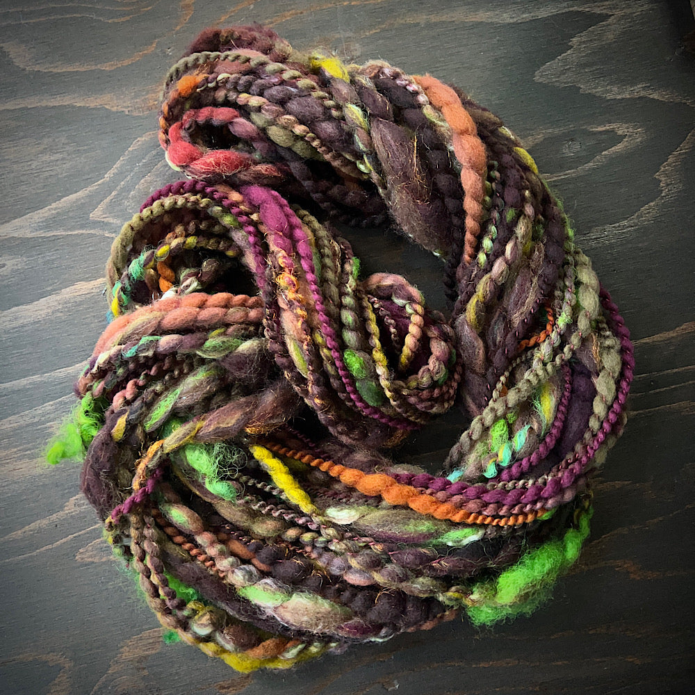 Bulky hand spun spiral for knitters 1.5 oz 27 yards