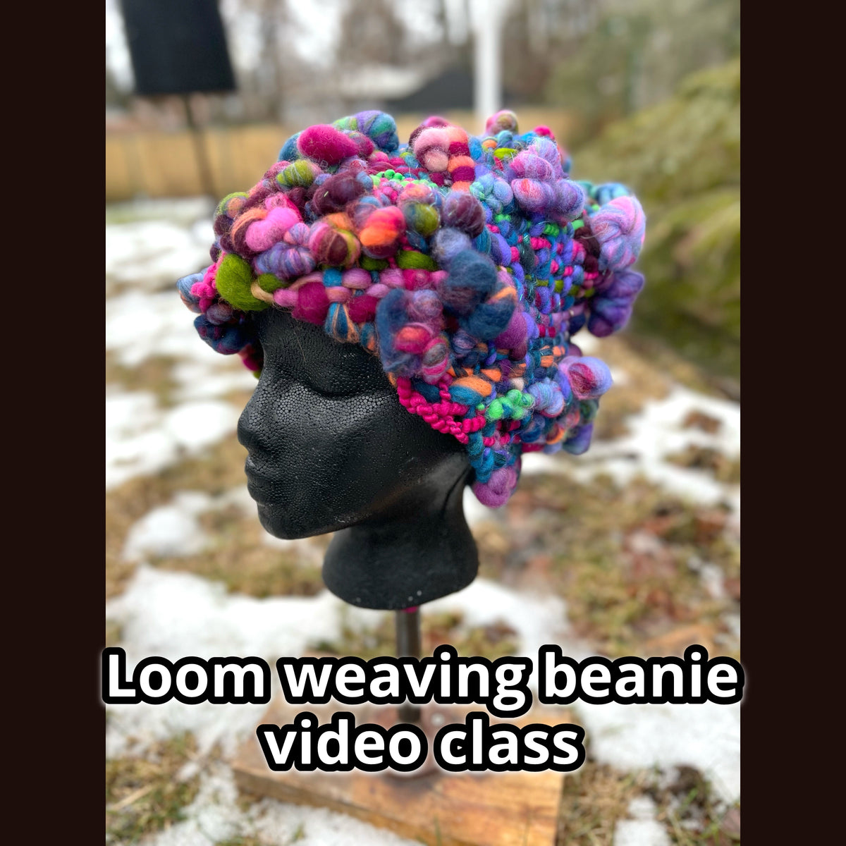 Loom weaving a beanie video class english with french subtitles