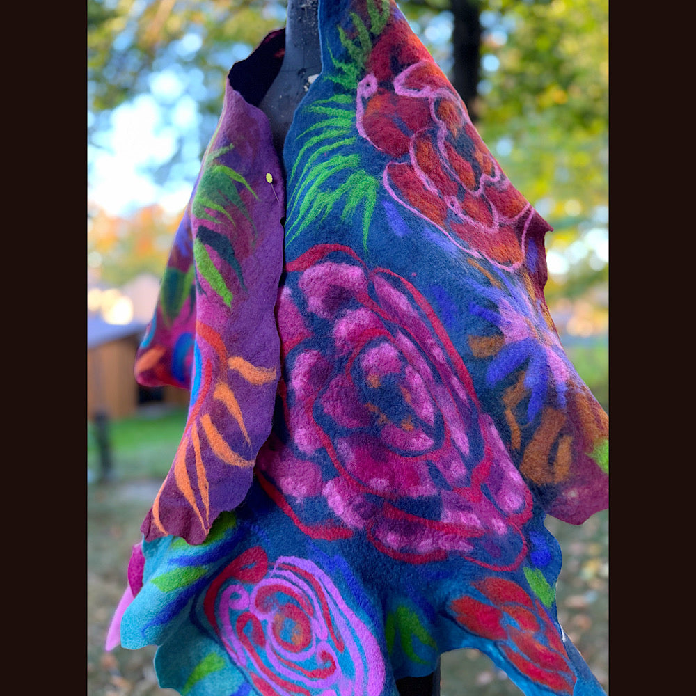 Handmade Felted Wool Scarf 82” X 25”