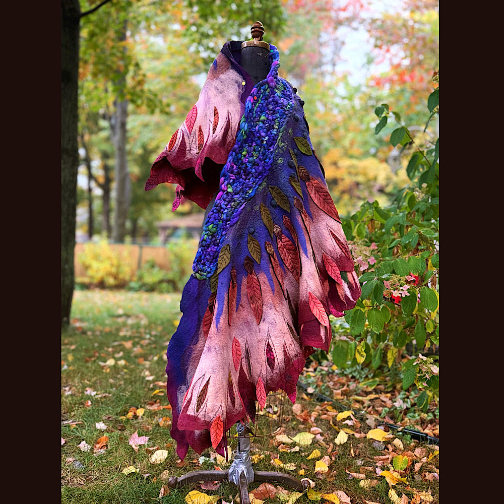 Handmade Felted Wool Scarf 80” X 29”