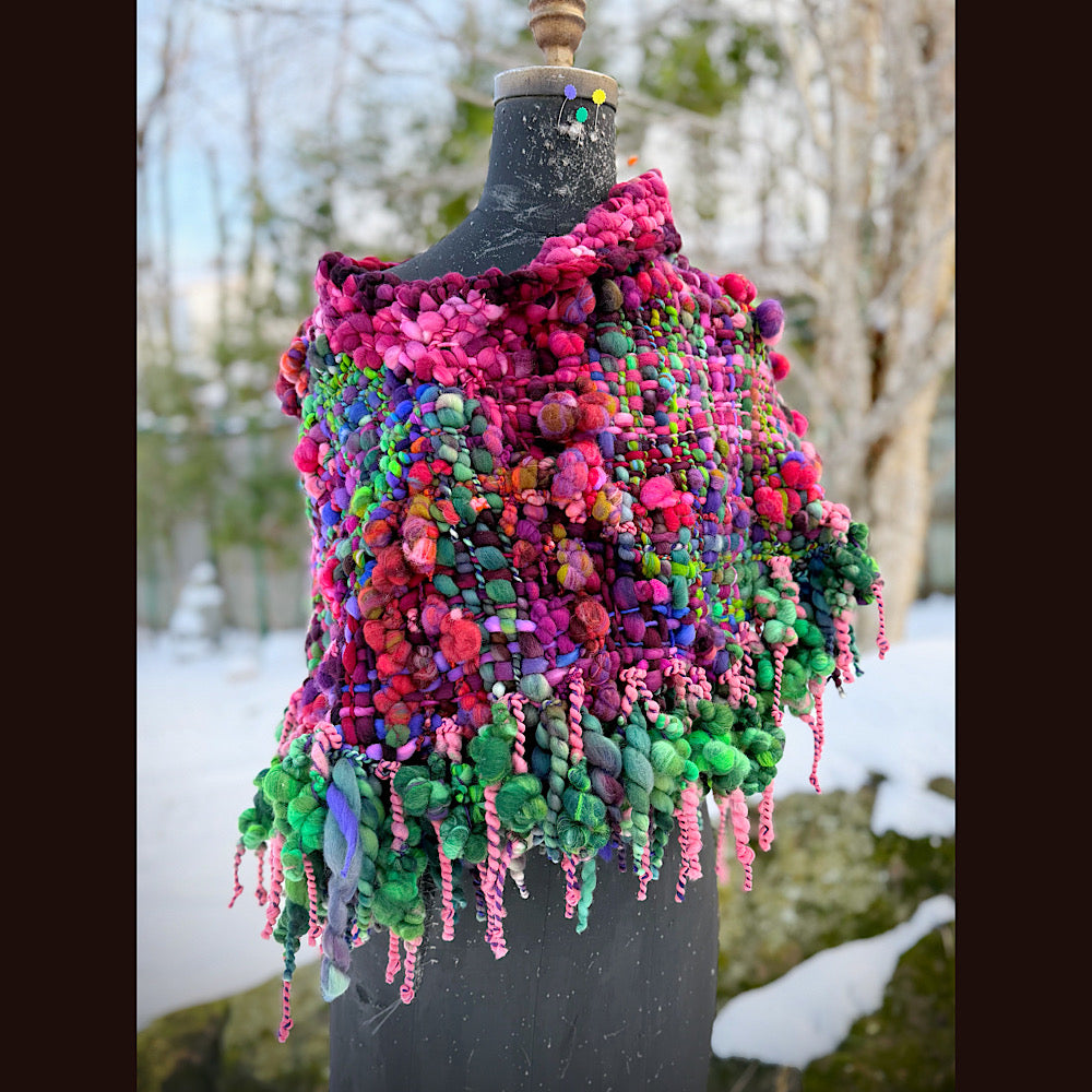 Handmade wool Woven Scarf shawlette