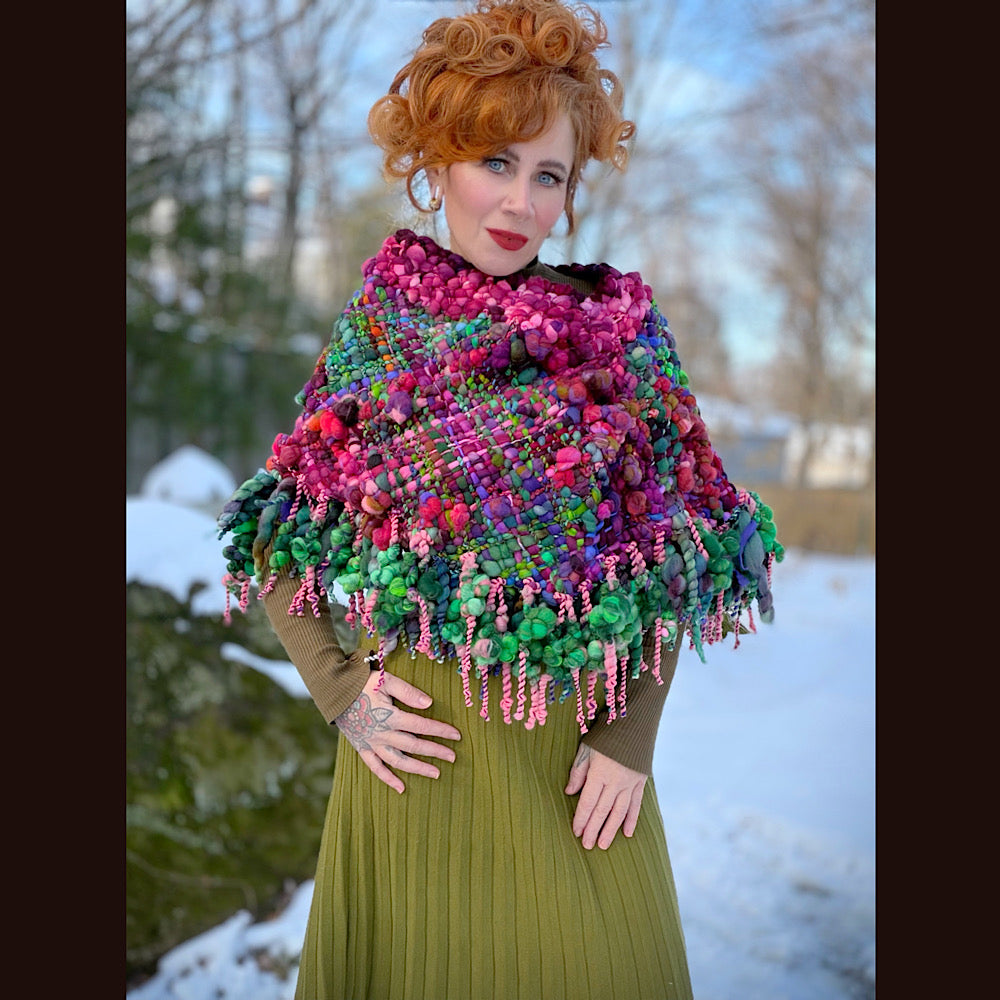 Handmade wool Woven Scarf shawlette