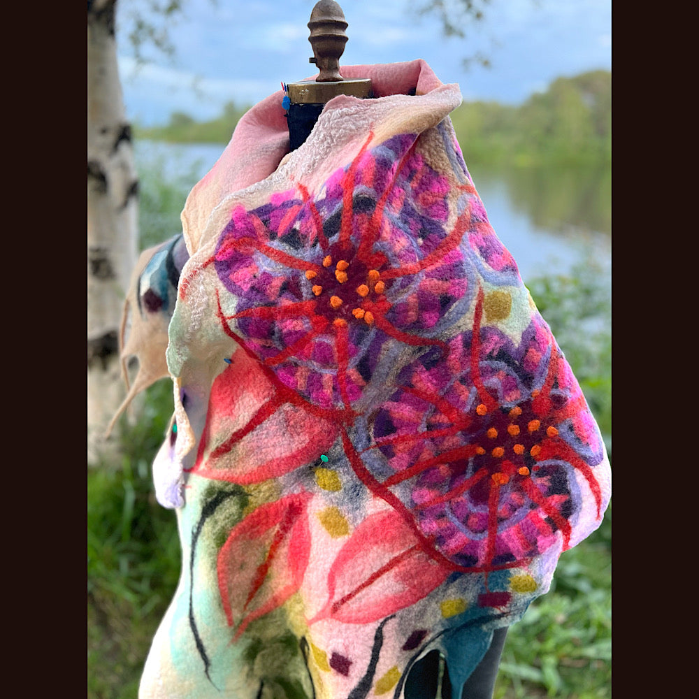 Felted Shawl 92” X 21”