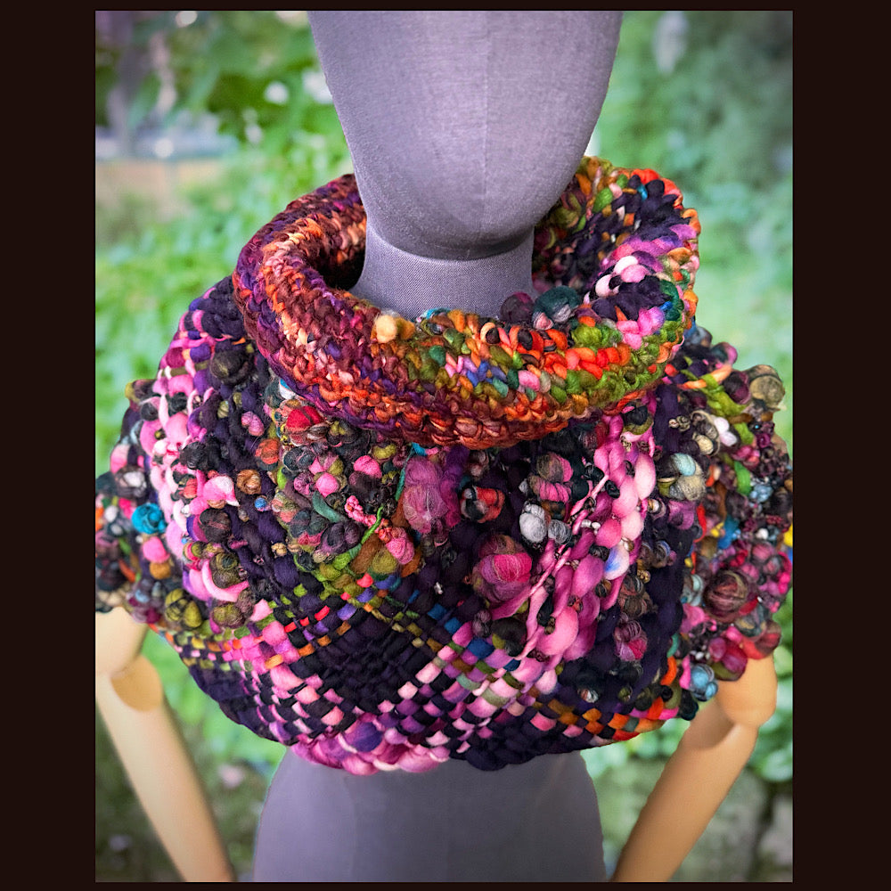 OOAK Hand woven wool handmade Scarf shawlette