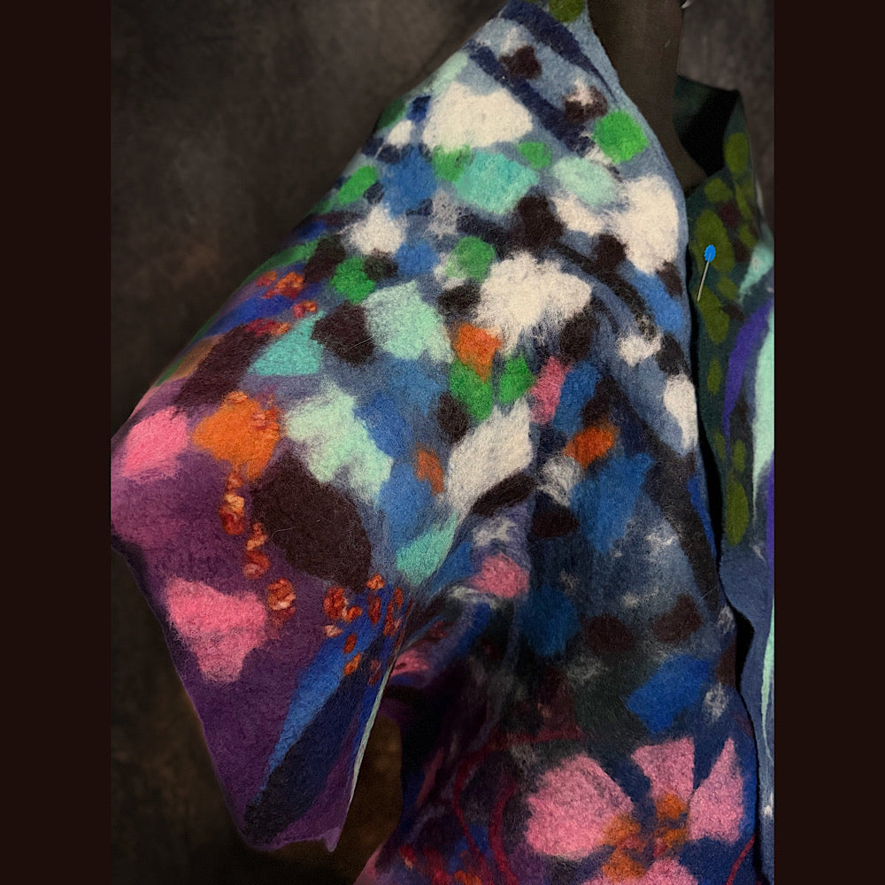 OOAK Handmade wool Felted Scarf 81” X 19”